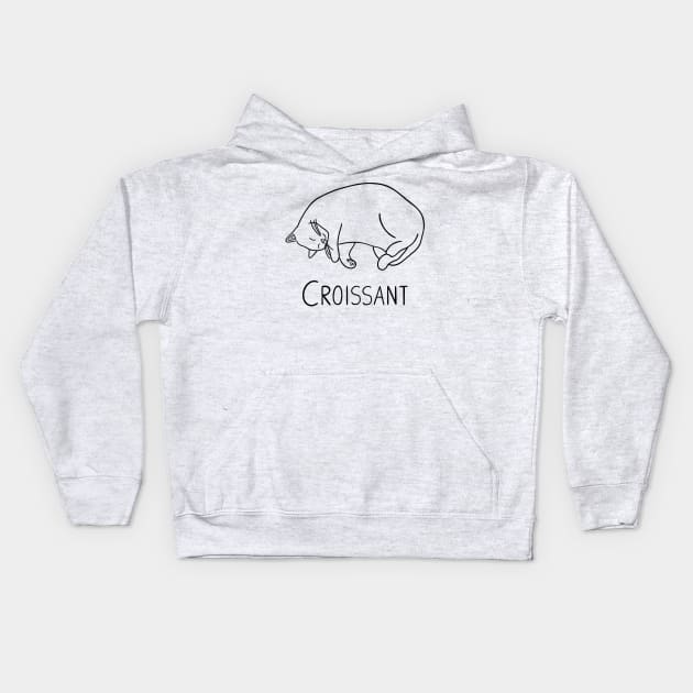 Croissant (black) Kids Hoodie by carolinewillustration